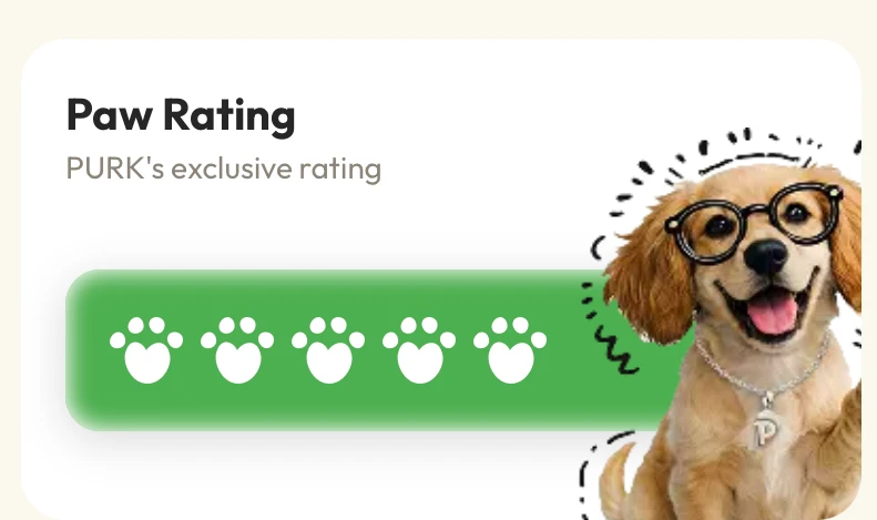 Paw Rating: five out of five paws, PURK's exclusive rating.
